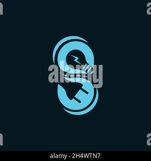 vektor, Illustration. Elektrostecker-Logo mit smarter Form. Elektrofirma. Stock Vektor