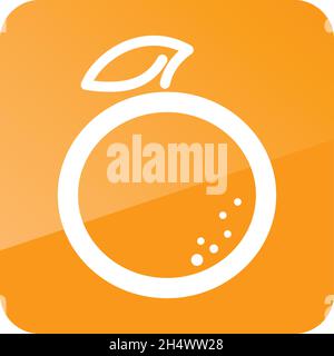 Orangefarbenes Umrisssymbol. Tropische Früchte. Vektorgrafik, Folge 10 Stock Vektor