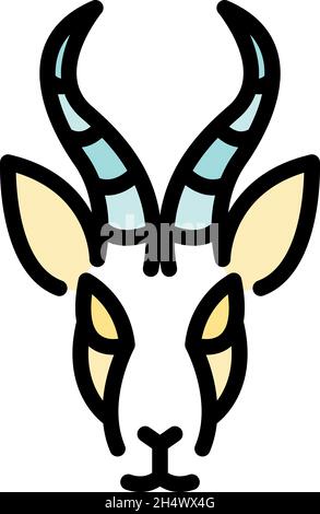 Symbol für schnelle Gazelle. Kontur schnelle Gazelle Vektor Symbol Farbe flach isoliert Stock Vektor