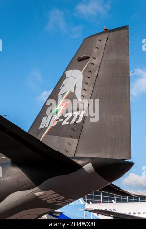 Alenia Aermacchi MC-27J Spartan auf der Farnborough International Airshow. MC-27J ist eine Entwicklung des C-27J für Multi-Mission-Zwecke Stockfoto