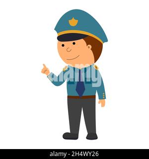 Illustration eines Polizeivektors isoliert auf weißem Hintergrund. Stock Vektor