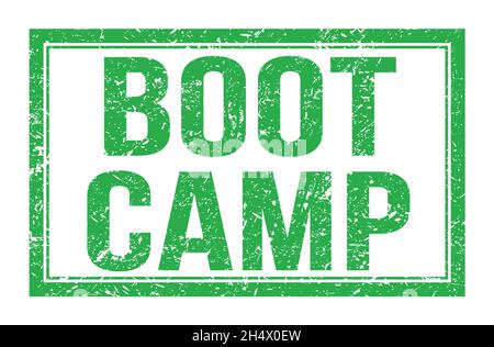 BOOT CAMP, Worte auf grünes Rechteck Stempelschild geschrieben Stockfoto