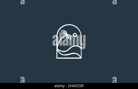 PALM-LOGO-DESIGN MIT NEGATIVEM PLATZEFFEKT FÜR DIE ILLUSTRATION Stock Vektor