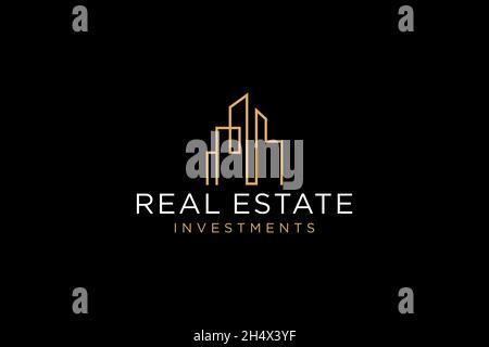 Immobilienlogo. Konstruktionsarchitektur Building Logo Design-Vorlage. Stock Vektor