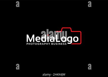 Fotografie-Logo. Minimalistisches Logo-Konzept für Fotografie, passend für den Objektivshop, Fotostudio und Kamerageschäft. Illustrationsvektor. Stock Vektor