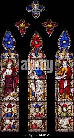 Das Grace Darling Memorial Fenster in St. Aidan's Kirche, Bamburgh, Northumberland, Großbritannien Stockfoto