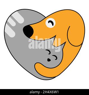 Design Mit Dem Logo Von Head Pet. Logo-Vorlage Für „Line Of Head Pet“. Modernes Design. Flaches Logo. Vektorgrafik Stockfoto