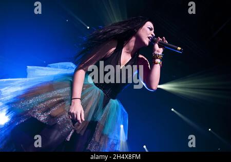 Amy Lee von Evanescence live im Konzert im NIA in Birmingham. Stockfoto