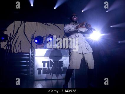 Tinie Tapah live im Konzert an der Akademie 02 in Birmingham. Stockfoto