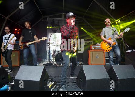 Jimmy Stadt vom Polar Bear Club im Konzert während des Slam Dunk Festival 2013 - Wolverhampton Stockfoto