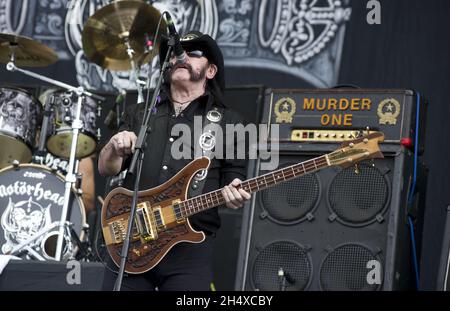 Motorhead im Konzert während des Download Festivals in Donnington Park, Leicestershire. Stockfoto