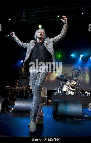 Bob Geldof von den Boomtown Rats tritt am 6. November 2013 live auf der Bühne der 02 Academy in Birmingham auf Stockfoto