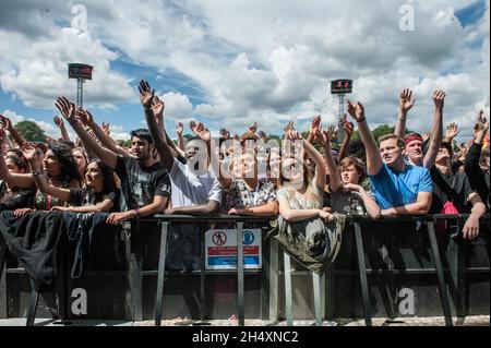 Festivalbesucher am 3. Tag beim Wireless Festival am 6. Juli im Perry Park - Birmingham Stockfoto