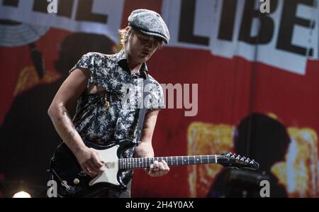 Pete Doherty von den Libertines tritt am 19. Juni 2015 in Hilvarenbeek, Niederlande, live am 1. Tag des Best Kept Secret Festivals auf Stockfoto