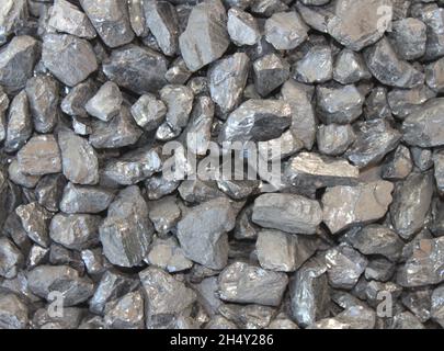 Eine der letzten schwarzen Antrazit-Kohlen aus der mine ibbenbüren in deutschland, bevor sie geschlossen wurde Stockfoto