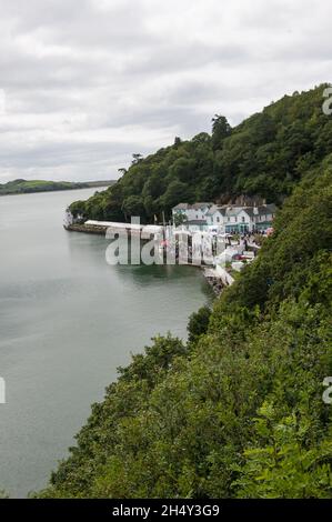 Blick auf das Dorf Portmeirion am 1. Tag des Festivals Nr. 6 am 04 2015. September in Portmeirion, Wales, Großbritannien Stockfoto