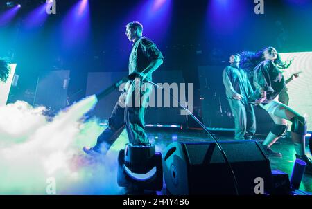 Diplo von Major Lazer spielt live auf der Bühne der Akademie 02 am 14 2015. Oktober in Birmingham, Großbritannien Stockfoto