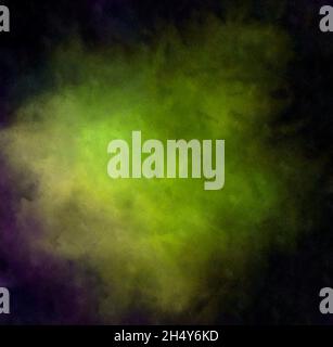 Grüner, violetter, gelber Wolkenhintergrund Stockfoto