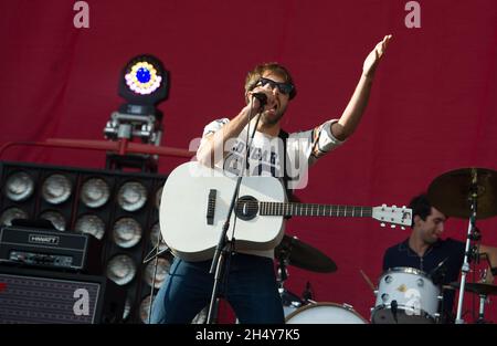 Justin Hayward-Young von den Impfstoffen, die live beim Leeds Festival 2016 im Bramham Park, Großbritannien, auftreten. Bilddatum: Freitag, 26. August 2016. Foto: Katja Ogrin/ EMPICS Entertainment. Stockfoto