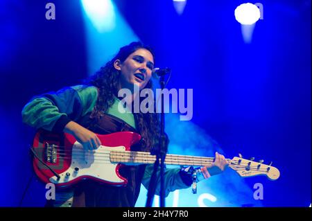 Hindes spielt live beim Leeds Festival 2016 im Bramham Park, Großbritannien. Bilddatum: Samstag, 27. August 2016. Foto: Katja Ogrin/ EMPICS Entertainment. Stockfoto