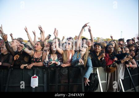 Publikum beim Leeds Festival 2017 im Bramham Park, Yorkshire, Großbritannien. Bilddatum: Samstag, 26. August 2017. Foto: Katja Ogrin/ EMPICS Entertainment. Stockfoto