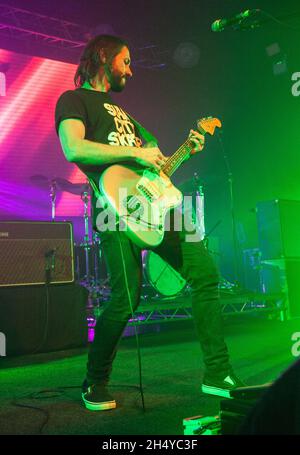 Grant Nichola von Feeder tritt auf der Bühne der O2 Academy in Birmingham, Großbritannien, auf. Bilddatum: Mittwoch, 14. März 2018. Foto: Katja Ogrin/ EMPICS Entertainment. Stockfoto