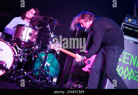 Corey Alexander und Dougie Poynter von INK. Treten am 22. Mai 2018 in Wolverhampton, England, auf der Bühne der Slade Rooms auf. Bilddatum: Dienstag, 22. Mai 2018. Foto: Katja Ogrin/ EMPICS Entertainment. Stockfoto