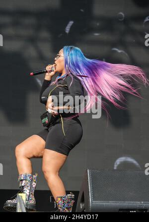 Stefflon Don tritt am 2. Tag des All Points East Festivals im Victoria Park in London, Großbritannien, auf der Bühne auf. Bilddatum: Samstag, 26. Mai 2018. Foto: Katja Ogrin/ EMPICS Entertainment. Stockfoto