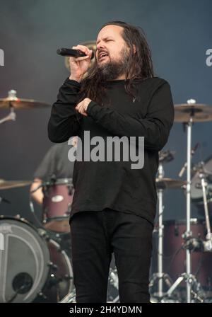 Jonathan Davies tritt am 1. Tag des Download Festivals im Donington Park am 08. Juni 2018 in Castle Donington, England, live auf der Bühne auf. Bilddatum: Freitag, 08. Juni 2018. Foto: Katja Ogrin/ EMPICS Entertainment. Stockfoto