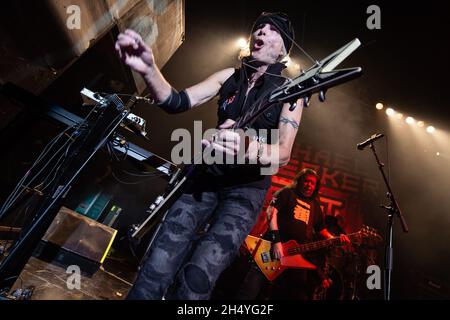 Michael Schenker von der Michael Schenker Group spielt am 06. November 2018 live auf der Bühne im O2 Institute in Birmingham, England. Bilddatum: Dienstag, 06. November 2018. Foto: Katja Ogrin/ EMPICS Entertainment. Stockfoto