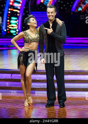 Graeme Swann und Karen Clifton nehmen an der Fotocall für die Live-Tour „Strictly Come Dancing“ in der Arena Birmingham am 17. Januar 2019 in Birmingham, England, Teil. Bilddatum: Donnerstag, 17. Januar 2019. Foto: Katja Ogrin/ EMPICS Entertainment. Stockfoto