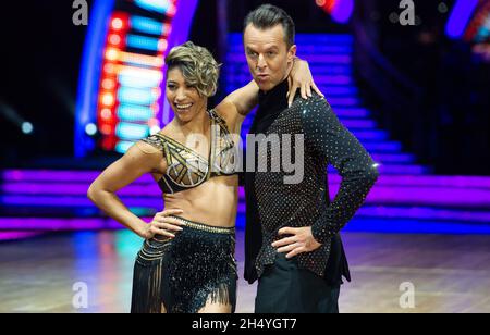 Graeme Swann und Karen Clifton nehmen an der Fotocall für die Live-Tour „Strictly Come Dancing“ in der Arena Birmingham am 17. Januar 2019 in Birmingham, England, Teil. Bilddatum: Donnerstag, 17. Januar 2019. Foto: Katja Ogrin/ EMPICS Entertainment. Stockfoto