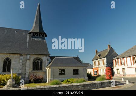 FRANKREICH, SEINE-MARITIME (76), REGIONALER NATURPARK BOUCLES DE LA SEINE NORMANDE, SAINT-PIERRE-DE-MANNEVILLE Stockfoto