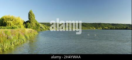 FRANKREICH, SEINE-MARITIME (76), REGIONALER NATURPARK BOUCLES DE LA SEINE NORMANDE, YVILLE-SUR-SEINE, SEINE Stockfoto