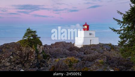 Amphitrite Lighthouse in rosa Sonnenaufgang Stockfoto