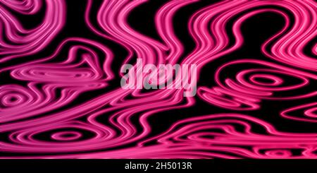 Neon Leuchtende rote Linien auf dunklem Hintergrund, glühender Hintergrund Stockfoto