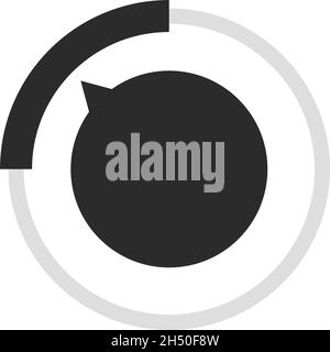 Anzeige, Messgerät, Ziffernsymbol mit unterschiedlicher Anzahl von Abschnitten, Teilen und Unterteilungen. Knopf, Messgerät, Anzeige- und Füllstandssymbol, Symbol - Vektorgrafik Stock Vektor