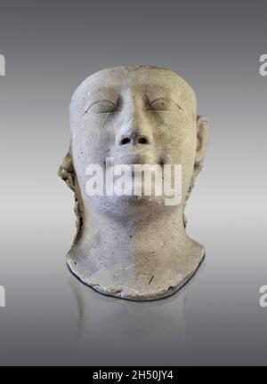 Ptolemäische Skulptur Modell eines mans Gesicht , 644-30 v. Chr.. Louvre Museum E10810C, Höhe: 29.5 cm; Breite: 23 cm; Dicke: 19.5 cm, Sully-Raum 644. Stockfoto