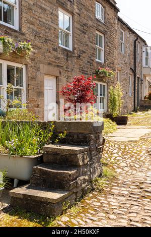 Ein alter Steinblock in der Upland Pennines Stadt Alston, Cumbria UK Stockfoto