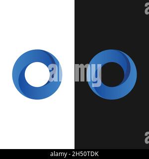 Design-Vorlage für O Blue Gradient Logo mit Initialbuchstaben. Geeignet für General Digital Company Business Corporate Brand Application Simple Modern Logo. Stock Vektor