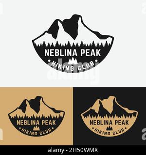 Berg von Neblina Gipfel für Abenteuer Outdoor Wandern Camping Jagd Sport Ausrüstung Bekleidung Business Brand Simple Classic Unique Hipster Vintage Logo. Stock Vektor