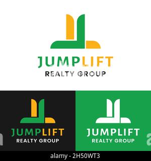 Anfangsbuchstabe J L JL LJ für Immobilien Immobilien Kapital Immobilien einfach elegant minimalistisch einzigartiges Retro Vintage Logo Design. Stock Vektor