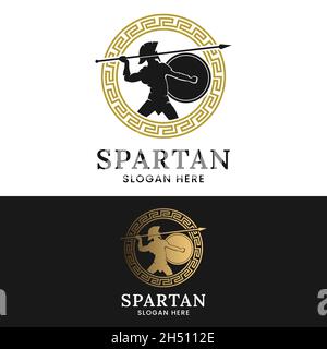 Spartan Hero Achilles Ares – Vorlage Für Das Design Der Griechischen Mythologie-Logos. Geeignet für Corporate Logo Design der General Business Brand Company. Stock Vektor