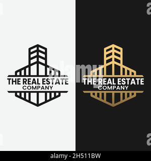 Design-Vorlage Für Real Estate Badge Logo. Geeignet für Immobilien Immobilienmakler Immobilien Hypothek Bau Entwicklung Management Agent etc. Stock Vektor