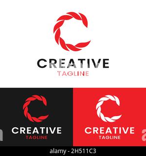 Letter Initial C Creative Abstract Logo Design-Vorlage. Geeignet für Technologie Sport General Brand Business Company Corporate in simple elegant. Stock Vektor