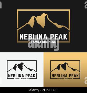 Mountain of Neblina Peak für Abenteuer Outdoor Wandern Camping Jagd Sport Ausrüstung Bekleidung Business Brand Simple Classic Unique Retro Hipster Vintage. Stock Vektor