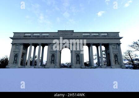 Reistna Denkmal im Winter mit Schnee - Lednice Valtice Gebiet, Südmähren, Tschechische Republik Stockfoto