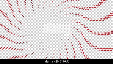 Comic-Explosionseffekt auf transparentem Hintergrund. High-Speed-Mockup mit schwarzen Pop-Art-Strahlen. Vintage Anime Buch Speed Lines Rahmen. Stock Vektor