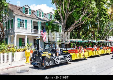 Key West Florida, Keys, Altstadt, Audubon House & Tropical Gardens, Außenansicht Conch Tour Train Stockfoto