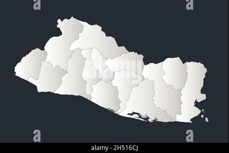 El Salvador Karte, Infografiken flache Designfarben schneeweiß, einzelne Regionen, leer Stockfoto
